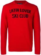 Mc2 Saint Barth Slogan-intarsia Jumper - Red
