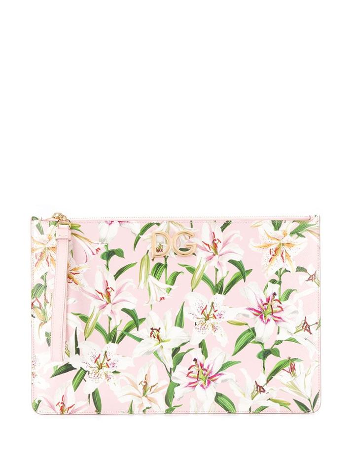 Dolce & Gabbana Floral-print Clutch - Pink