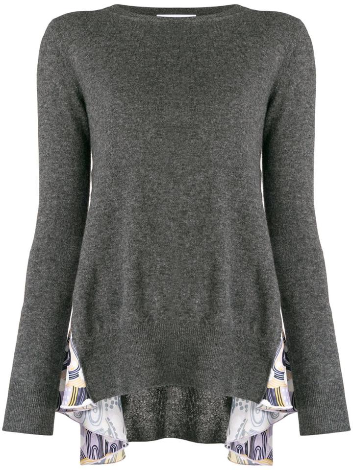 Dondup Side Printed Panel Sweater - Grey