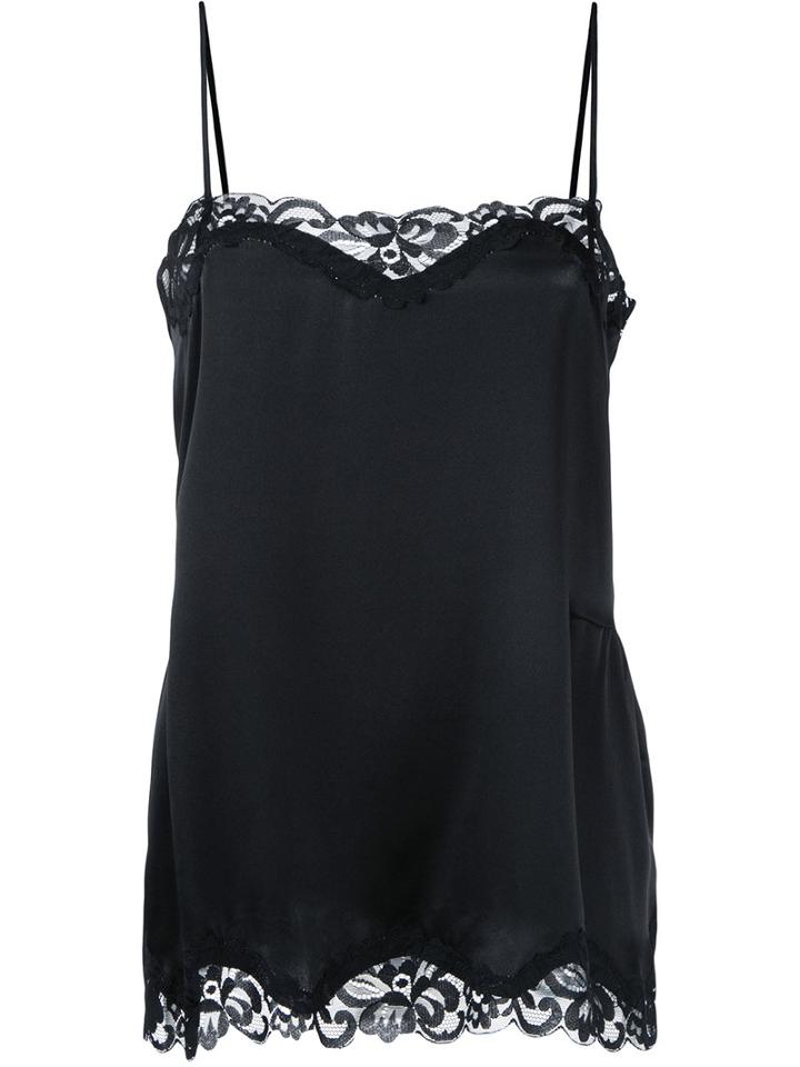 Lace Trim Cami Top - Women - Silk/nylon - S, Black, Silk/nylon, Gold Hawk