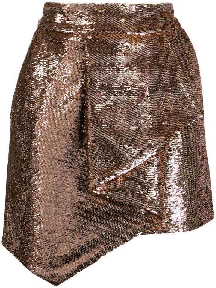 Alexandre Vauthier Inverted Pleat Sequinned Mini Skirt - Gold