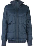 Diesel Ribbed Trim Puffer Jacket, Women's, Size: Large, Blue, Cotton/feather Down/nylon