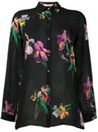 Etro Floral Print Shirt, Women's, Size: 38, Black, Silk