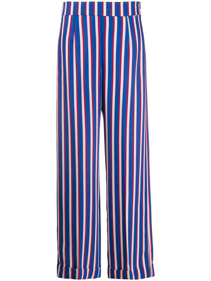 Liu Jo Striped Wide-leg Trousers - Blue