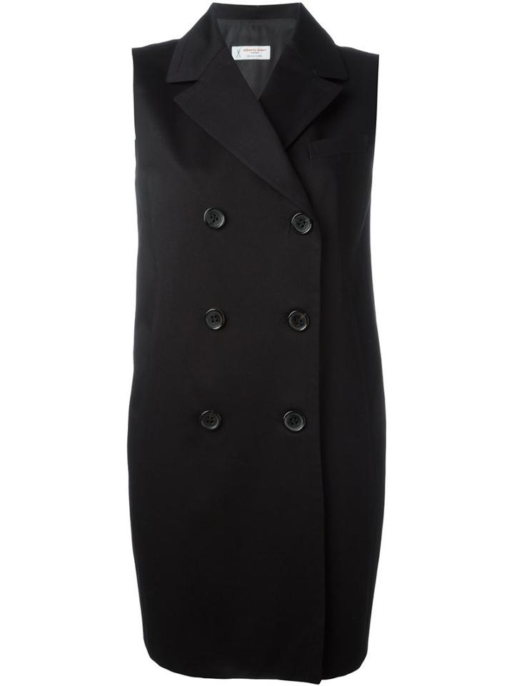 Alberto Biani Double Breasted Waistcoat, Women's, Size: 46, Black, Cotton
