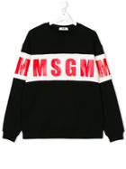 Msgm Kids Teen Logo Print Sweatshirt - Black