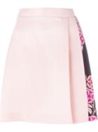 Msgm Pleated Floral Print Skirt, Women's, Size: 42, Pink/purple, Cotton/viscose