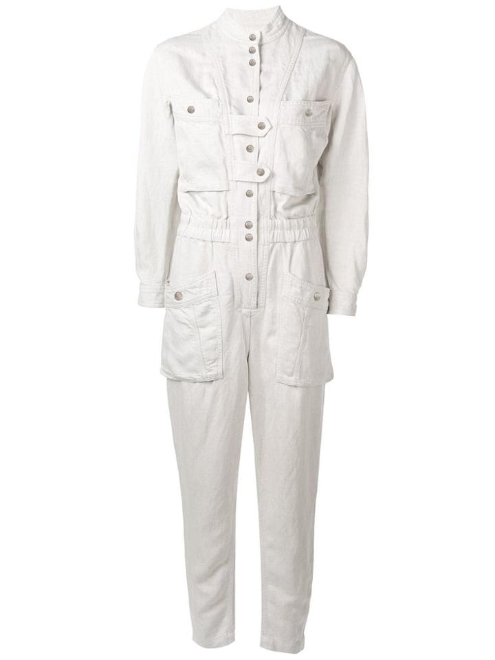 Isabel Marant Étoile Utility Long Sleeve Jumpsuit - White