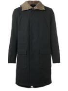 Raf Simons Back Patch Hooded Coat, Men's, Size: 48, Black, Cotton