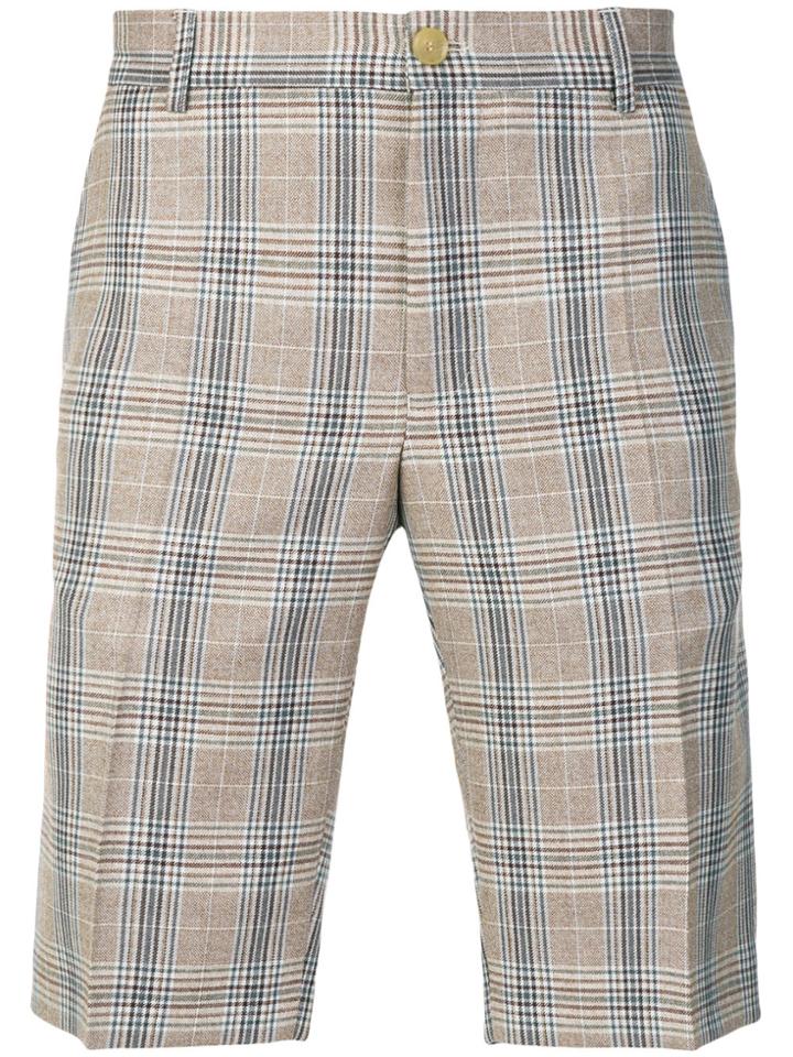Walter Van Beirendonck Checked Bermuda Shorts - Brown