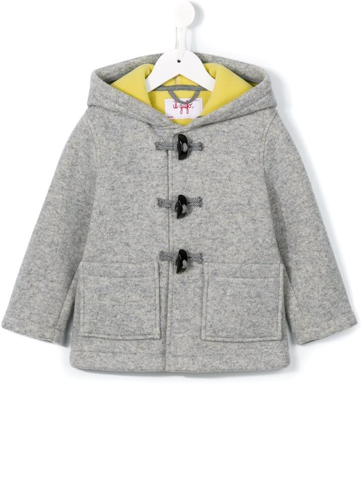 Il Gufo Hooded Duffle Coat, Toddler Boy's, Size: 4 Yrs, Grey