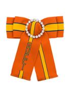 Gucci Bow Slogan Brooch - Yellow & Orange