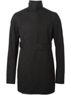 Rick Owens Funnel Neck Jacket, Men's, Size: 48, Black, Cotton/rubber/cupro