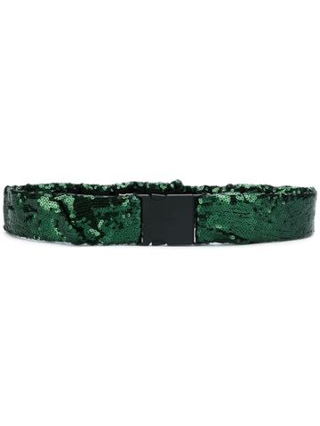 Nº21 Sequinned Belt - Green