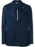 Canali Houndstooth Pattern Blazer, Men's, Size: 50, Blue, Cotton