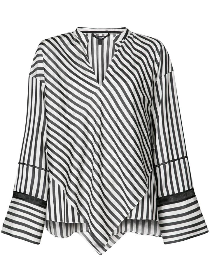 Derek Lam Lace Inset Handkerchief Blouse - Black