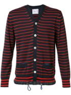 Sacai Striped Cardigan, Men's, Size: 2, Blue, Cotton/cashmere