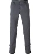 Incotex Straight Leg Trousers, Men's, Size: 42, Grey, Cotton/spandex/elastane