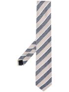 Lardini Diagonal Stripe Print Tie - Neutrals