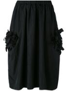 Comme Des Garçons Comme Des Garçons 3d Flower Appliqué Skirt - Black