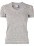 Chanel Pre-owned Cc Logo Short Sleeve Knit Top - Grey