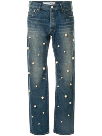 Tu Es Mon Trésor Big Pearl Boyfriend Jeans - Blue