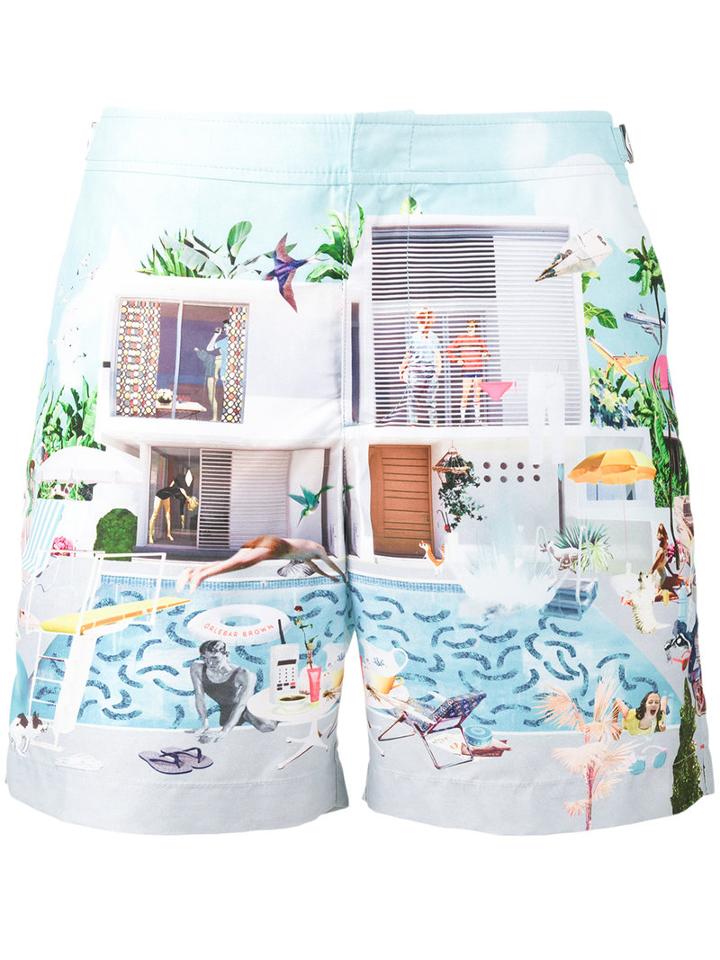 Bulldog Pool Print Swim Shorts - Men - Polyester - 34, Polyester, Orlebar Brown