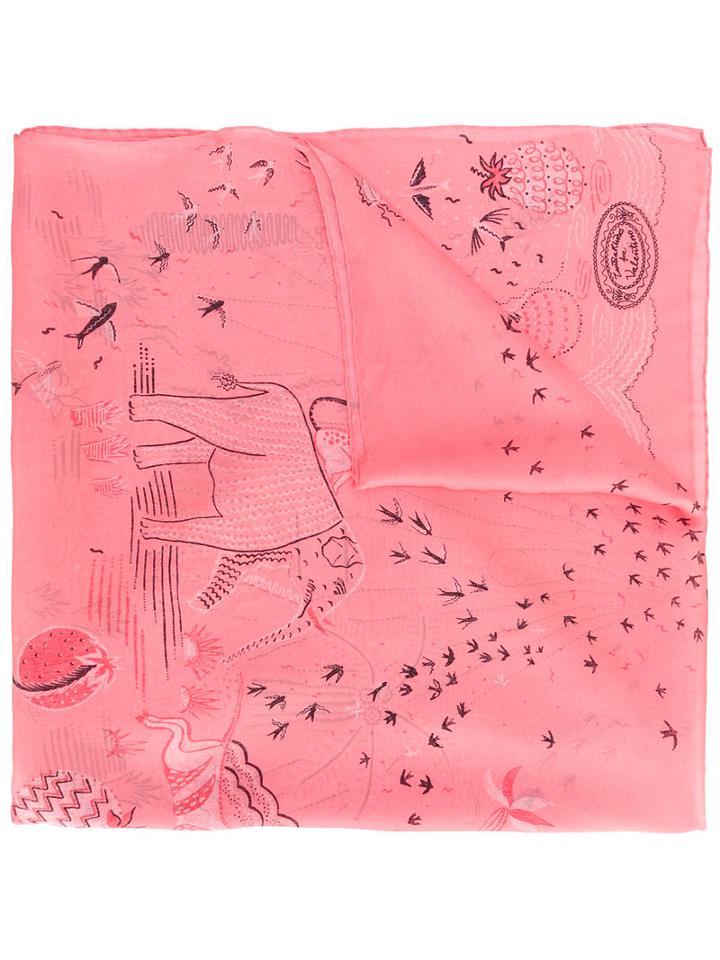 Garavani Garden Of Earthly Delights Scarf - Women - Silk - One Size, Pink/purple, Silk, Valentino