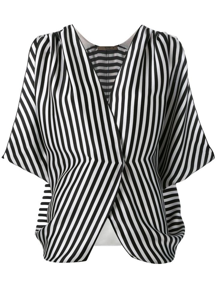 Etro - Striped Wrap Front Blouse - Women - Silk - 40, Black, Silk