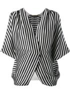 Etro - Striped Wrap Front Blouse - Women - Silk - 40, Black, Silk
