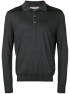 Canali Long Sleeve Polo Shirt - Grey
