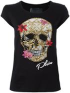Philipp Plein Skull Print T-shirt, Women's, Size: Xs, Black, Cotton