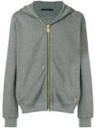 Billionaire Zipped Rear Print Hoodie - Grey