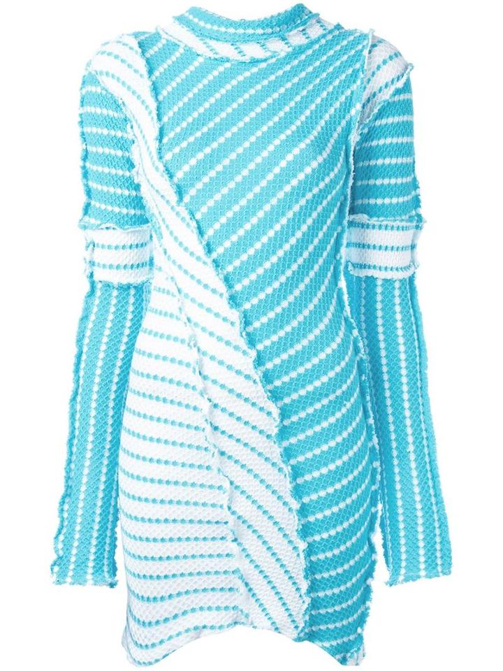 Richard Malone Raw Twist Mini Dress, Women's, Size: Medium, Blue, Cotton