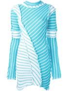 Richard Malone Raw Twist Mini Dress, Women's, Size: Medium, Blue, Cotton
