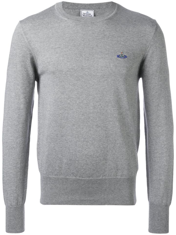 Vivienne Westwood Man Crew Neck Jumper, Size: Large, Grey, Cotton