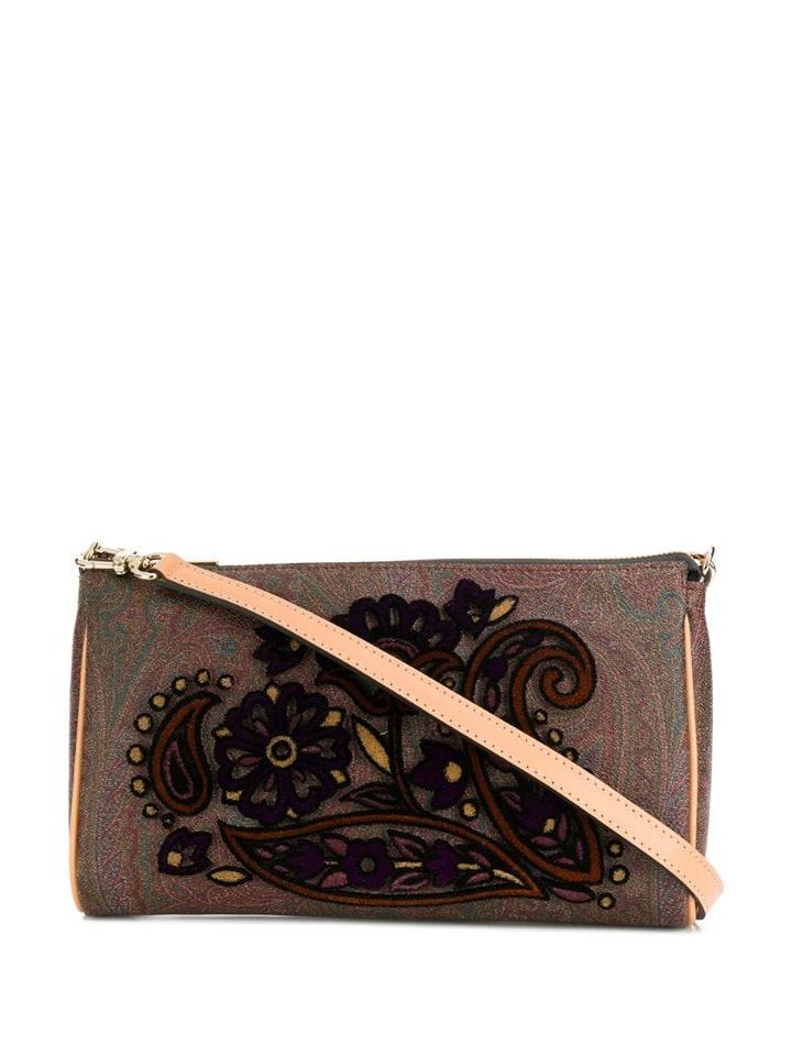 Etro Embroidered Paisley Shoulder Bag - Neutrals