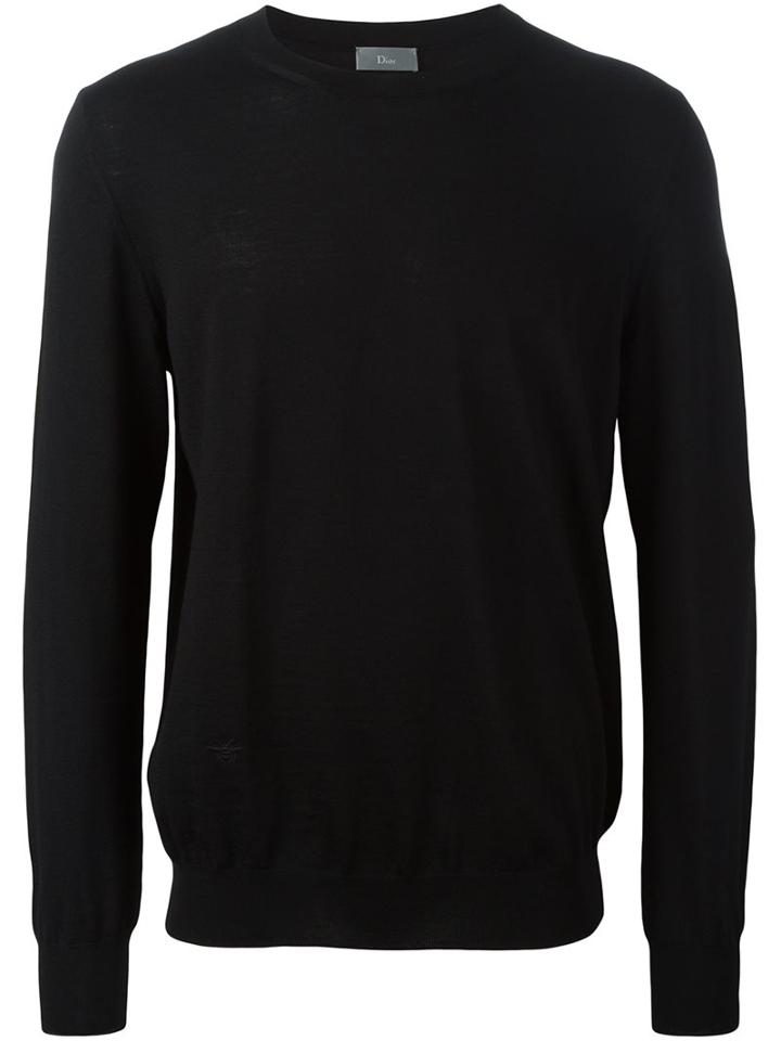 Dior Homme Blurry Stripes Pullover, Men's, Size: Large, Black, Virgin Wool