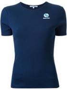 Carven Embroidered Logo T-shirt, Women's, Size: L, Blue, Cotton