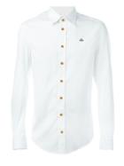 Vivienne Westwood Man Chest Logo Shirt, Men's, Size: 50, White, Cotton/spandex/elastane