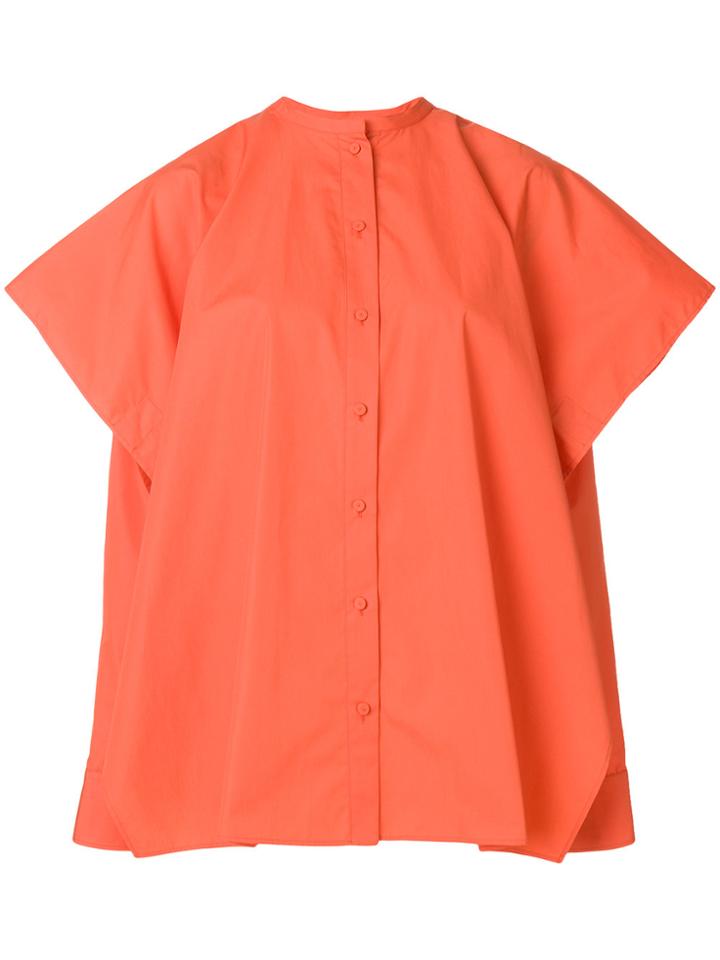 Ports 1961 Oversized Cape Top Mandarin Shirt - Yellow & Orange