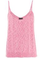 Cashmere In Love Cable Knit Tank Top - Pink