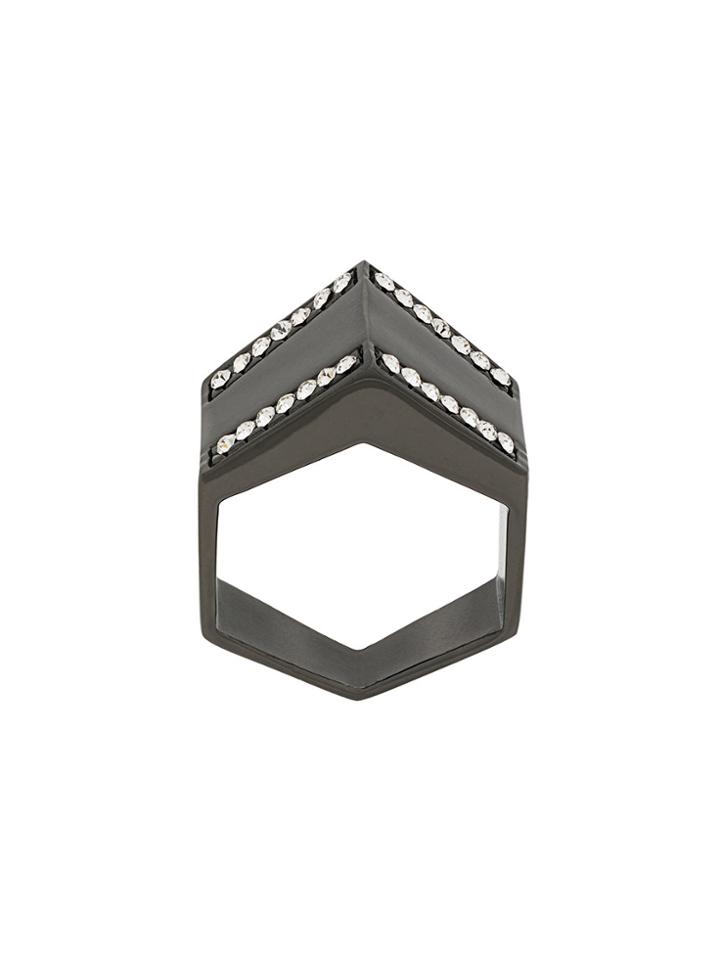 Federica Tosi Crystal Embellished Ring - Metallic