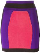 Balmain Intarsia Knit Skirt, Women's, Size: 38, Purple, Viscose/polyamide/spandex/elastane