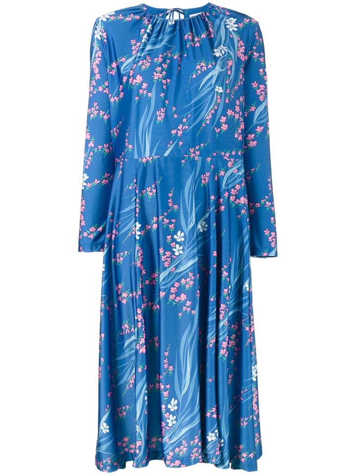 Balenciaga Slide Japanese Print Dress - Blue