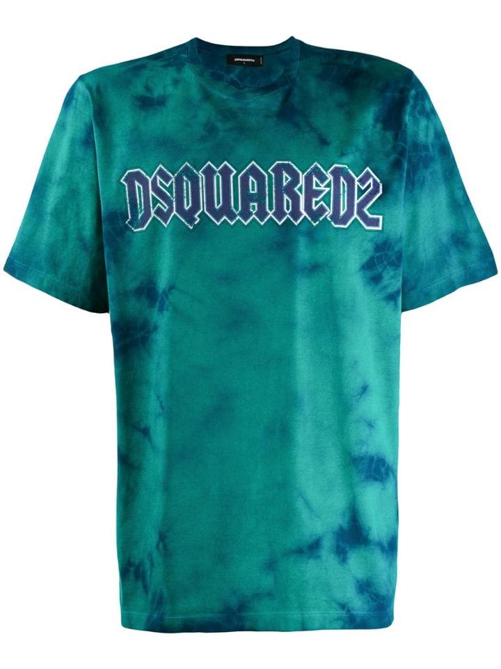 Dsquared2 Logo Tie-dye T-shirt - Blue