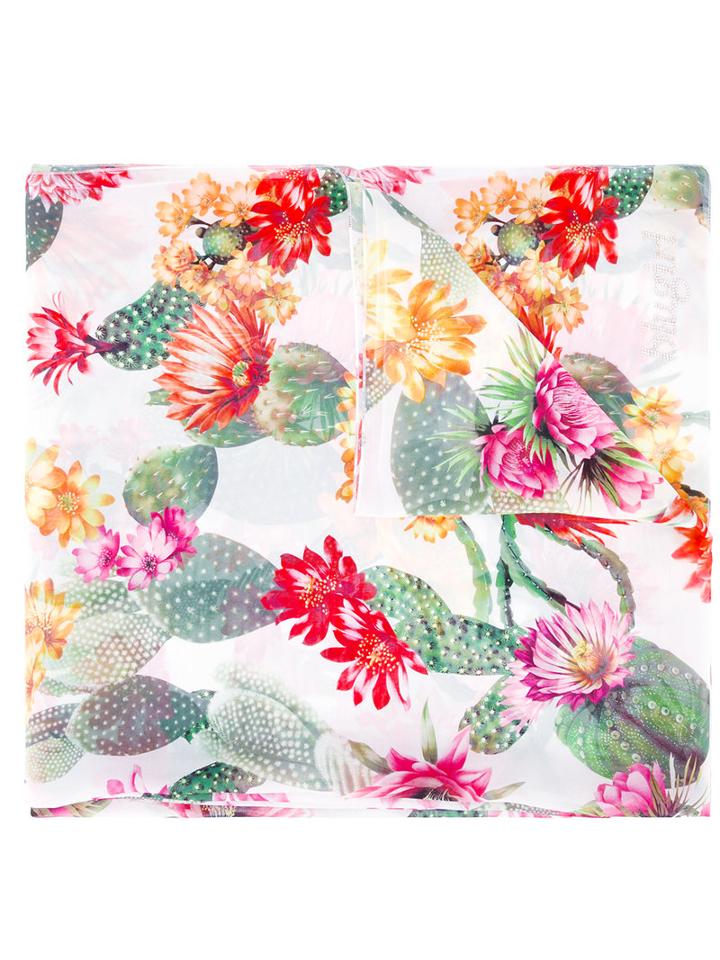Blugirl Floral Print Scarf, Women's, White, Polyester