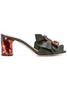 Casadei Tortoiseshell Buckle Mules - Green