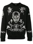 Alexander Mcqueen - Skull Print Knitted Jumper - Men - Cotton - L, Black, Cotton