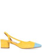 Paris Texas Colour Block Slingback Pumps - Yellow